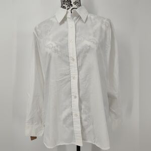 White Stag Women's White Button Down Shirt Size X Large